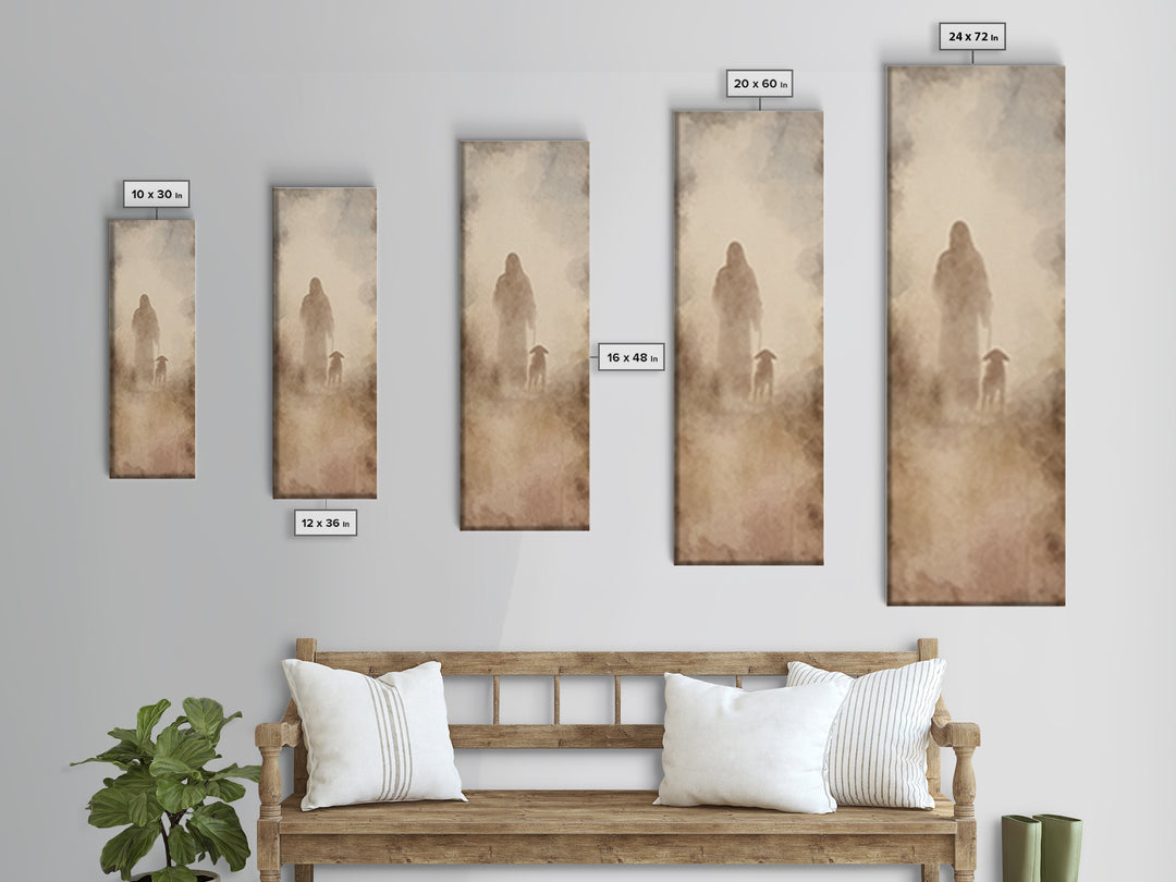 Path Of Mercy – Framed Canvas Print – Tall Narrow Wall Art – Christian Wall Art – Jesus Painting – Christian Art Canvas – Faith Art