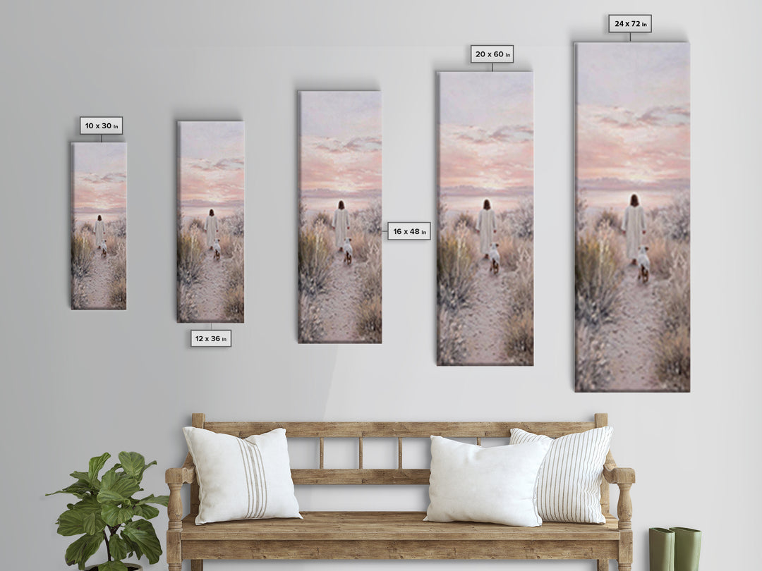 Dawn Of Comfort | Framed Canvas Print | Narrow Art | Christian Art Canvas | Jesus Painting | Christian Wall Art | Modern Christian Art