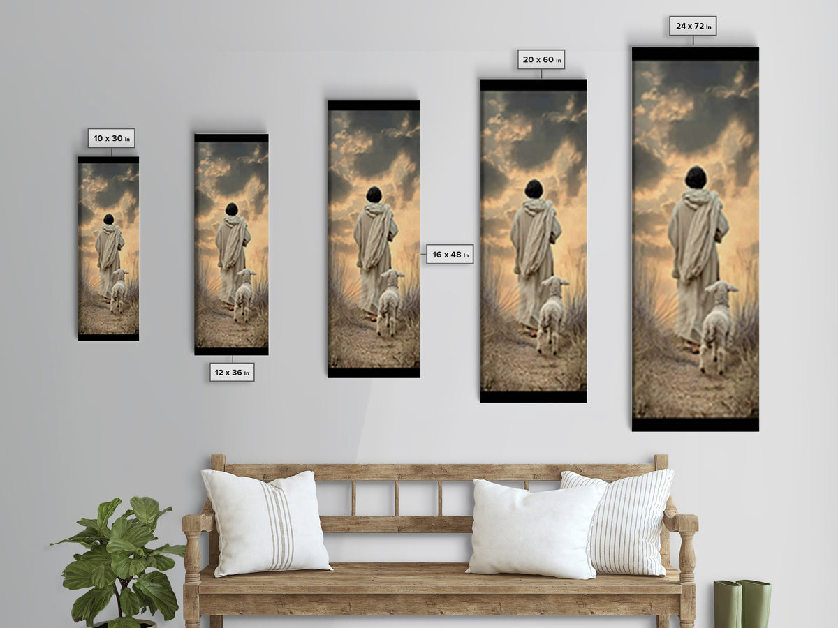 Watching Over Peace – Framed Canvas Print – Tall Narrow Wall Art – Christian Art Canvas – Jesus Painting – Christian Wall Art – Faith Art