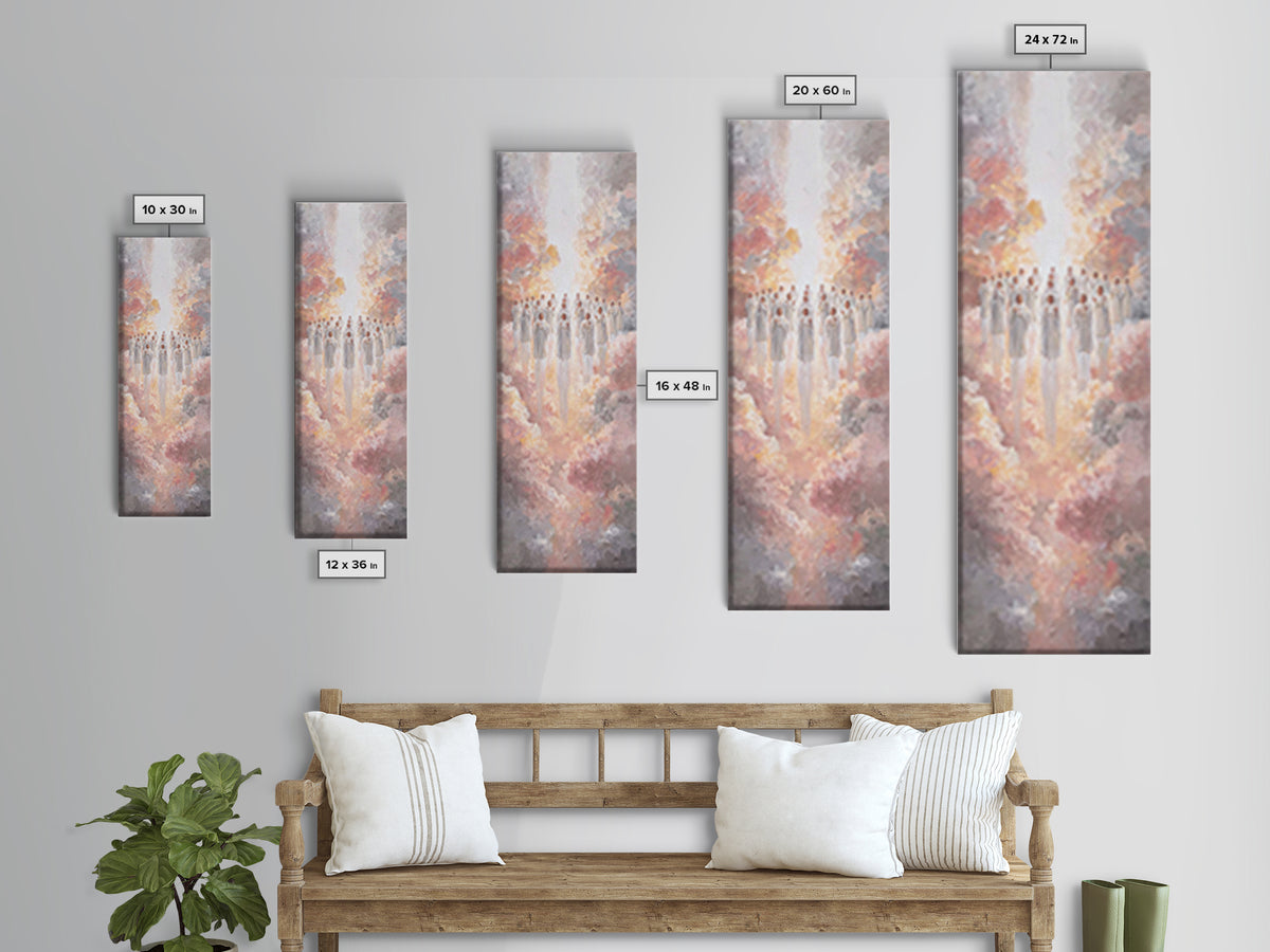 Heavenly Host – Framed Canvas Print | Christian Art Canvas | Christian Wall Art | Modern Christian Art | Tall Skinny Art Print | Christmas