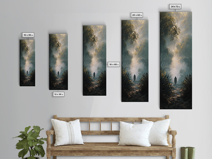 Path Of Grace – Framed Canvas Print – Tall Skinny Art Print – Christian Wall Art – Jesus Painting – Modern Christian Art – Christmas Art