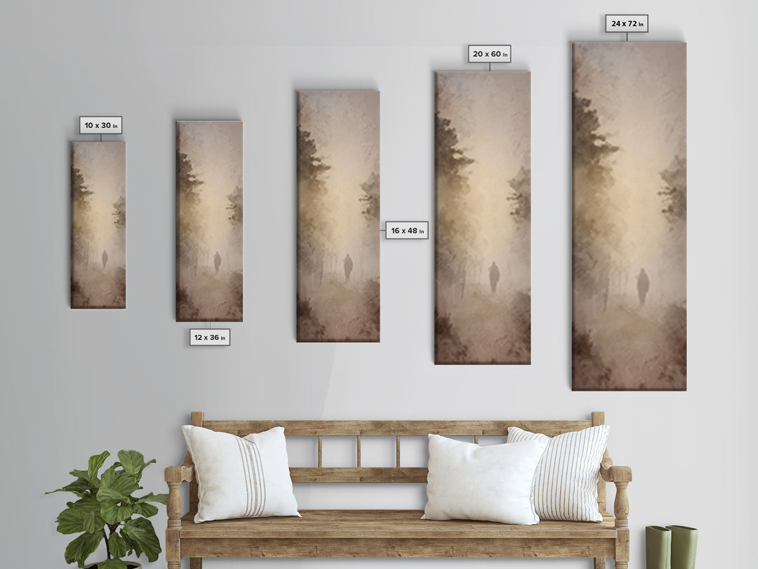 Misty Dawn Path – Framed Canvas Print – Skinny Art – Christian Wall Art – Christian Art Canvas – Jesus Painting – Modern Christian Art – Ch