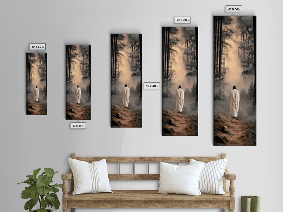 Redeemer’s Walk – Framed Canvas Print – Tall Skinny Art Print – Christian Art Work – Christian Painting – Jesus Canvas Art – Christian Chri