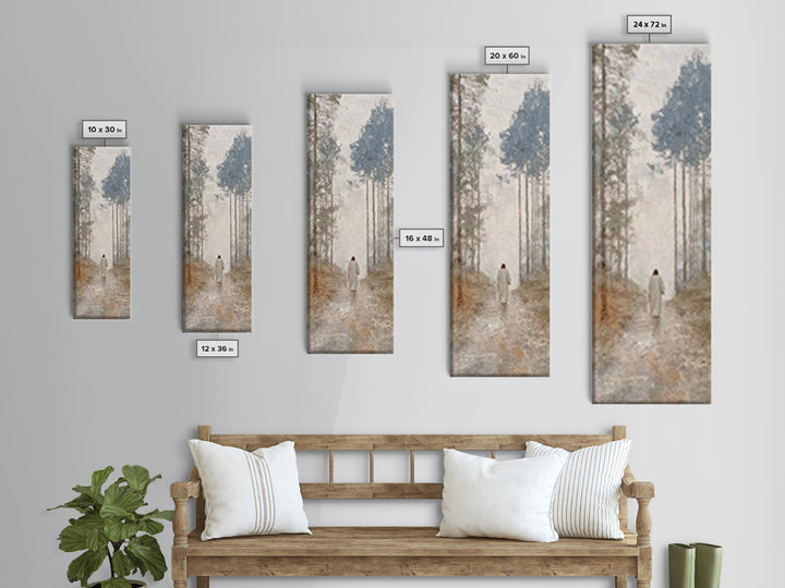 Sacred Morning Path – Framed Canvas Print – Skinny Art – Christian Art Work – Christian Painting – Jesus Painting – Modern Christian Art –