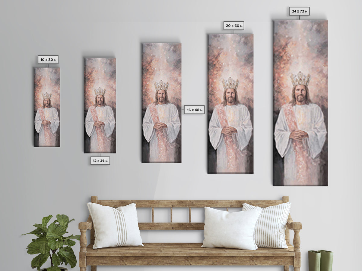 Heavenly Bright Trail – Framed Canvas Print – Tall Skinny Art Print – Christian Wall Art – Christian Painting – Jesus Art Print – Vintage C