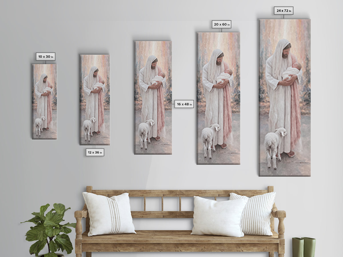 Radiant Holy Peace – Framed Canvas Print – Tall Narrow Wall Art – Christian Wall Art – Christian Art Canvas – Jesus Painting – Christian Ch