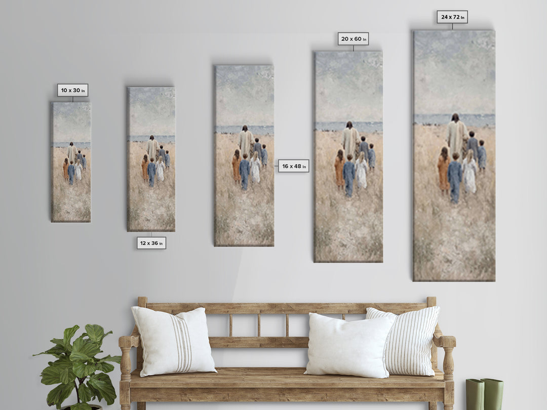 Path Of Grace – Framed Canvas Print – Tall Narrow Wall Art – Christian Wall Art – Jesus Painting – Christmas Art