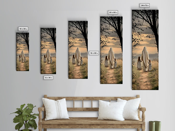 Walk In Faith – Framed Canvas Print – Skinny Art – Christian Painting – Christian Art Canvas – Jesus Art Print – Christmas Art