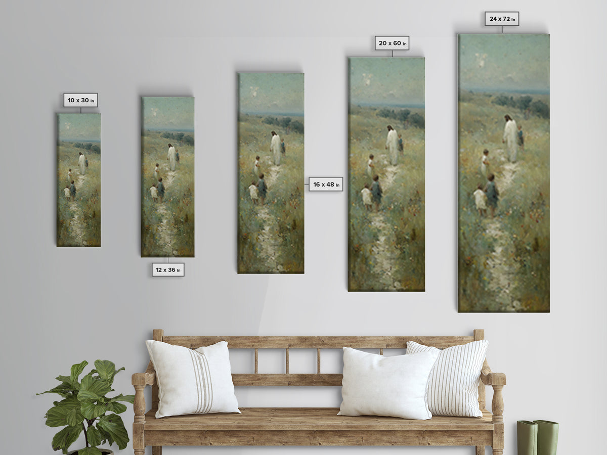 Evening Of Hope | Framed Canvas Print | Tall Narrow Wall Art | Christian Art | Jesus Painting Canvas | Christmas Art