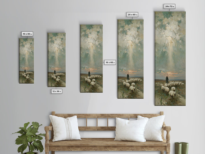 Desert Glory Sky | Framed Canvas Print | Narrow Art | Christian Art Canvas | Christian Painting | Christmas Art