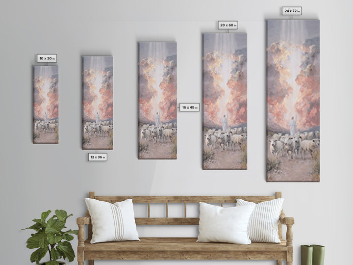 Cross Of The Clouds, Framed Canvas Print, Tall Narrow Wall Art, Christian Art, Jesus Painting, Christian Christmas Art