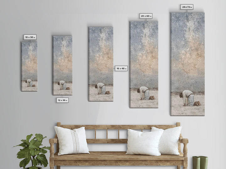 Desert Night Prayer – Framed Canvas Print – Christian Art Canvas – Jesus Painting – Christian Wall Art – Tall Narrow Wall Art – Christian A