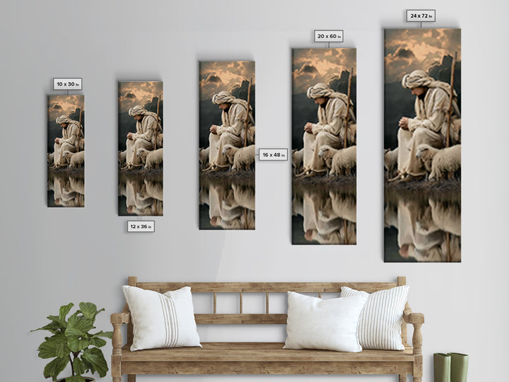 Still Waters Prayer | Framed Canvas Print | Christian Wall Art | Christian Art | Jesus Painting | Tall Narrow Wall Art | Christian Art Canv