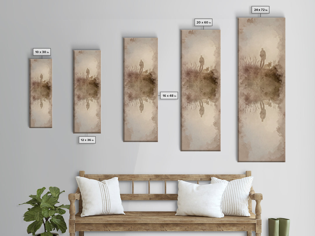 Autumn Shepherd Peace, Framed Canvas Print, Christian Art, Jesus Painting, Christian Art Canvas, Tall Narrow Wall Art, Christian Wall Art