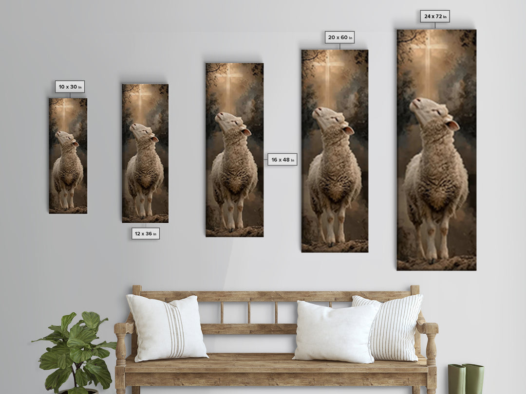 Lamb Of Hope – Framed Canvas Print – Skinny Art – Christian Art – Christian Art Canvas – Christian Painting – Christian Christmas Art – Chr