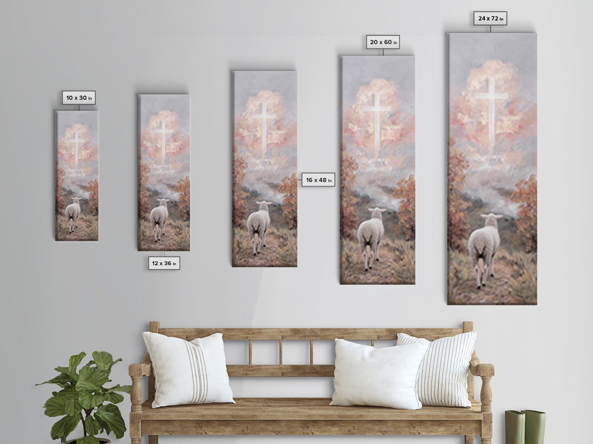 Shepherd’s Peace – Framed Canvas Print – Tall Narrow Wall Art – Christian Wall Art – Christian Art Work – Jesus Painting – Christmas Art –