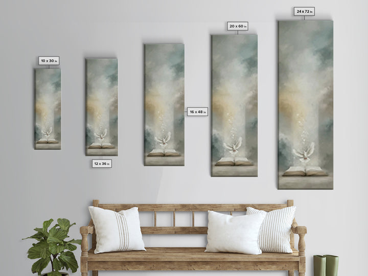 Spirit’s Living Word – Framed Canvas Print – Tall Narrow Wall Art – Christian Art Canvas – Christian Wall Art – Christian Paintings – Chris