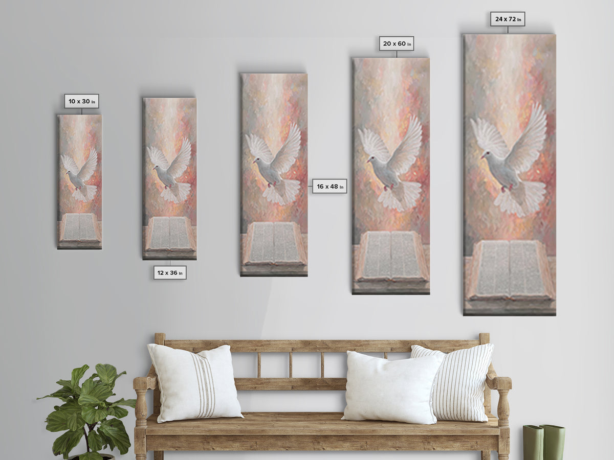 Dove Of Revelation – Framed Canvas Print – Skinny Art – Christian Paintings – Christian Art Canvas – Christian Wall Art – Christmas Art