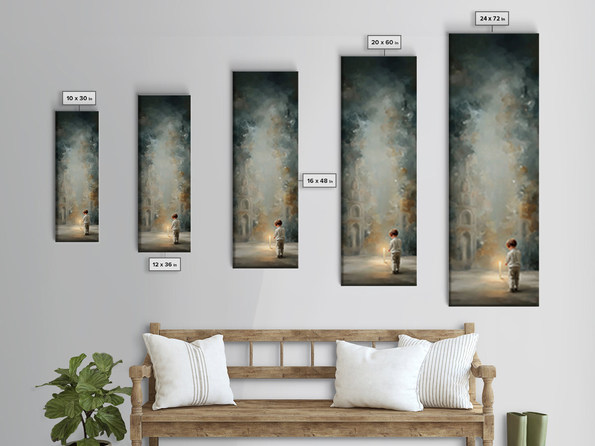 Child of Light – Framed Canvas Print – Christian Art Canvas – Christian Wall Art – Minimalist Christian Art – Tall Skinny Art Print – Chris