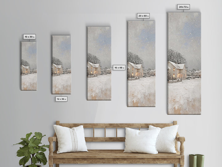 Quiet Winter Homes - Framed Canvas Print - Christian Christmas Art - Narrow Art - Christian Wall Art - Christmas Canvas Wall Art - Christia