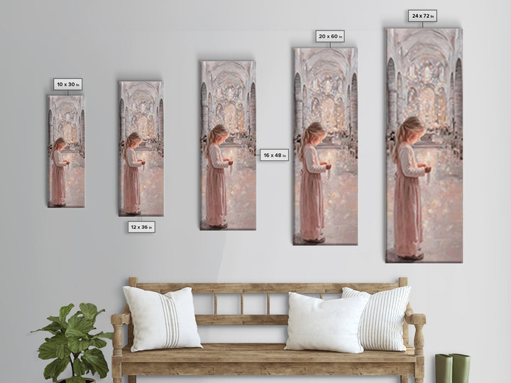 Candlelight Prayer – Framed Canvas Print – Christian Wall Art – Christian Art Canvas – Tall Narrow Wall Art – Christian Painting – Christia