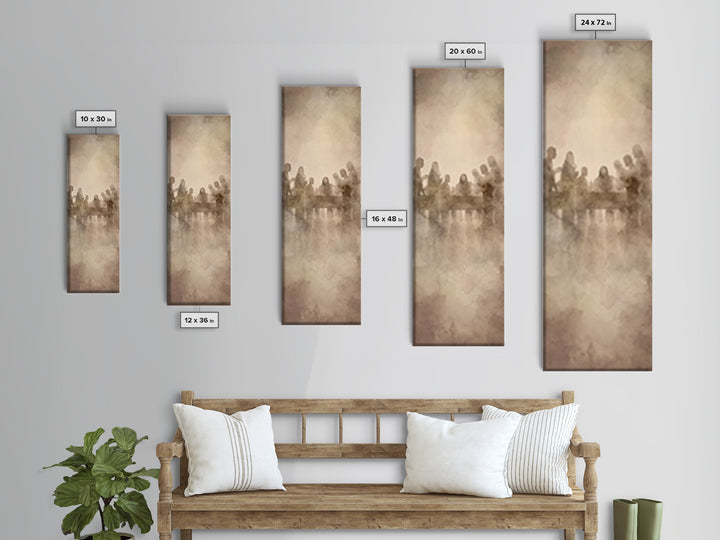 Sacred Upper Room – Framed Canvas Print – Christian Wall Art – Jesus Painting – Tall Skinny Art Print – Christian Art Canvas – Christian Ar