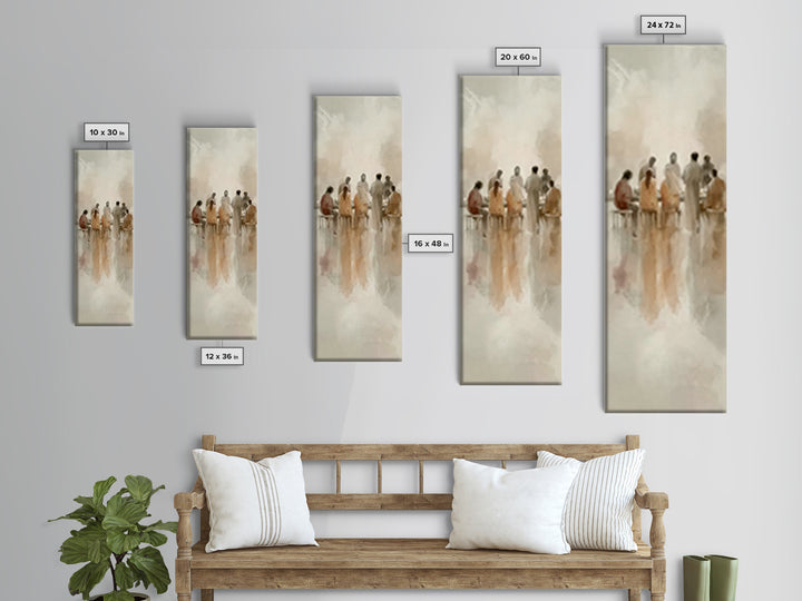 Communion Of Peace, Framed Canvas Print, Jesus Painting, Christian Art Canvas, Narrow Art, Modern Christian Art, Christian Wall Art, Christ