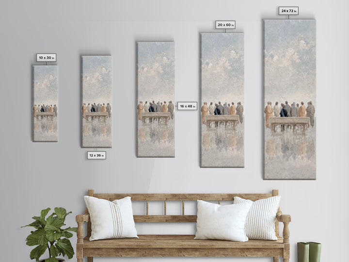 Gathered In Light – Framed Canvas Print – Christian Art Canvas – Jesus Painting – Skinny Art – Christian Wall Art – Minimalist Christian Ar