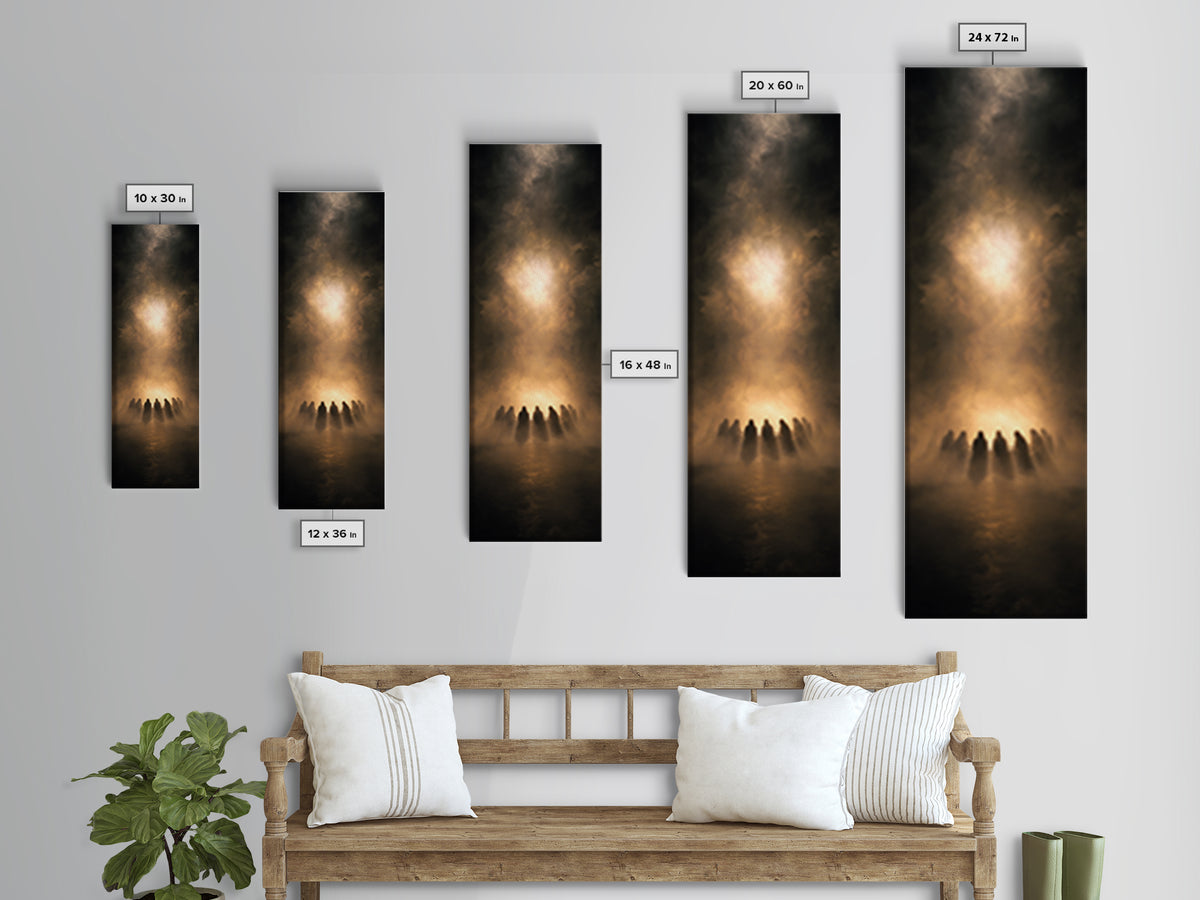 Sacred Evening Table – Framed Canvas Print – Christian Art Canvas – Jesus Painting – Christian Wall Art – Tall Skinny Art Print