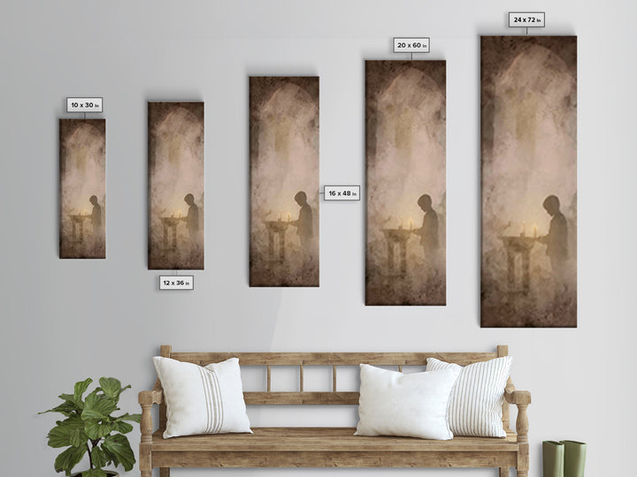 Quiet Devotion – Framed Canvas Print, Christian Art Canvas, Christian Wall Art, Narrow Art, Subtle Christian Art, Christian Painting