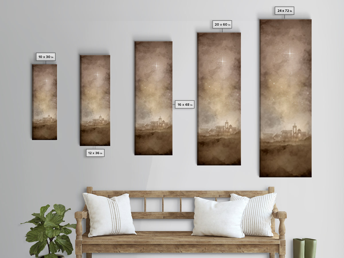 The Guiding Star – Framed Canvas Print – Tall Narrow Wall Art – Christian Wall Art – Christian Art Canvas – Christmas Art – Christian Decor