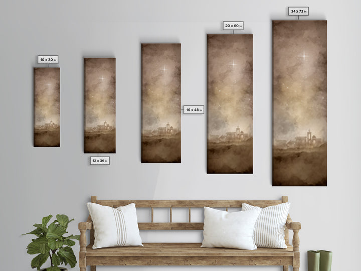 The Guiding Star – Framed Canvas Print – Tall Narrow Wall Art – Christian Wall Art – Christian Art Canvas – Christmas Art – Christian Decor