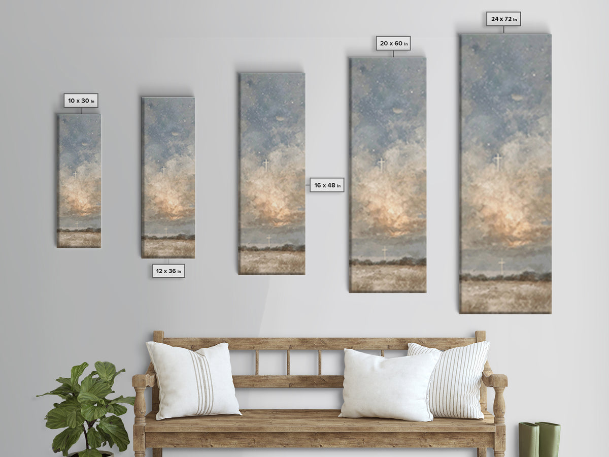 Heavenly Promise – Framed Canvas Print – Narrow Art – Christian Art Canvas – Christian Painting – Christian Decor – Christmas Art