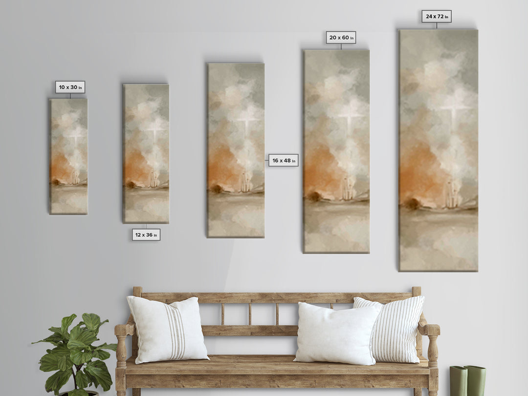 Silent Redeemer – Framed Canvas Print – Tall Narrow Wall Art – Christian Painting – Christian Art Work – Christian Christmas Art – Christia