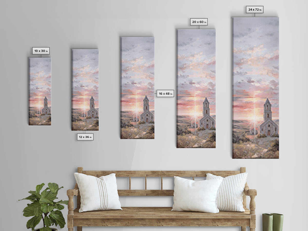 Mission Dawn – Framed Canvas Print – Narrow Art – Christian Art Print – Christian Wall Art – Christmas Art Prints – Christian Art Canvas