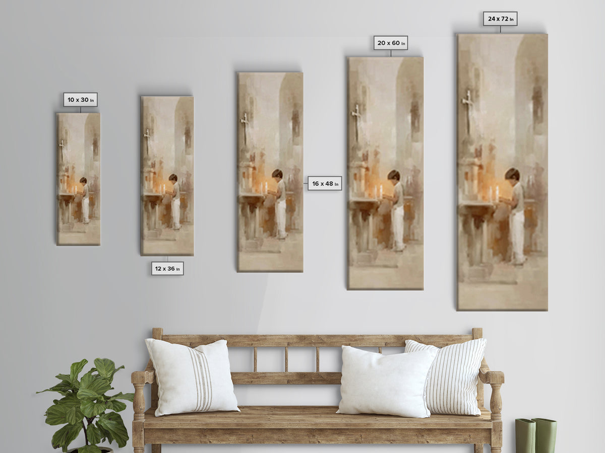 Sanctuary Hope – Framed Canvas Print – Christian Art Prints – Christian Wall Art – Tall Skinny Art Print – Christian Art Canvas – Christian