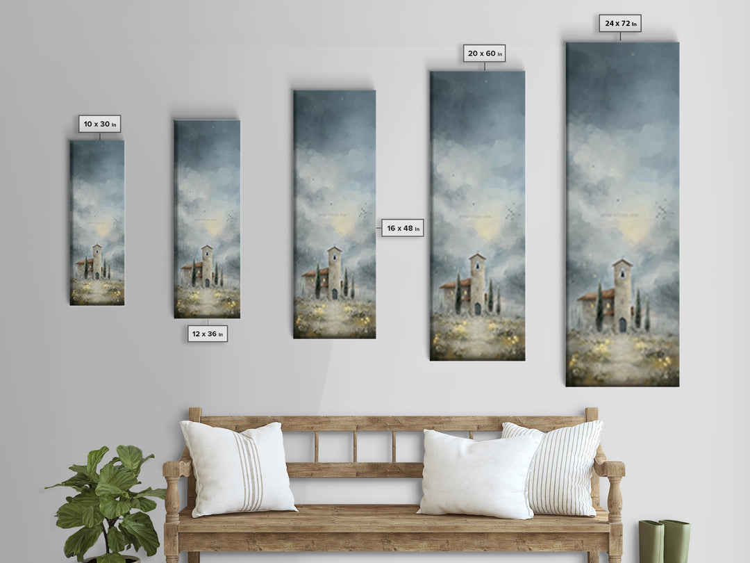 Morning Church Light, Framed Canvas Print, Narrow Art, Christmas Wall Art, Christian Art, Christian Painting, Christian Art Canvas, Jesus A