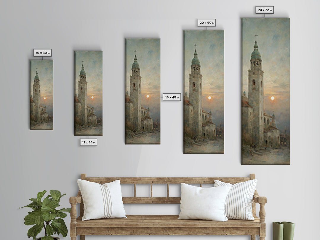 Twilight Cathedral Grace – Framed Canvas Print – Tall Skinny Art Print – Christian Christmas Art – Christian Art – Christian Wall Art – Jes