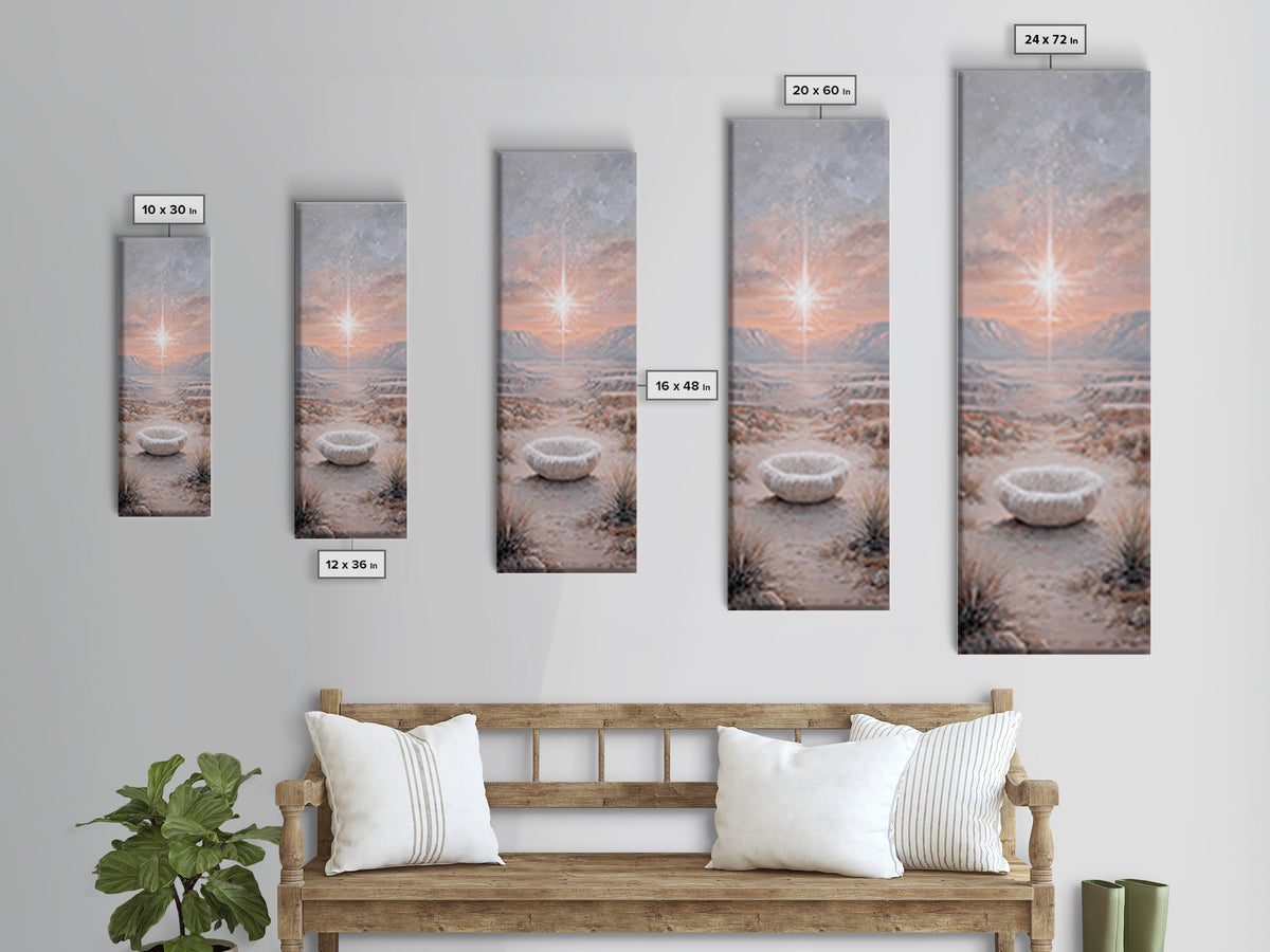 Desert Star Wonder | Framed Canvas Print | Tall Narrow Wall Art | Christian Art | Christmas Art | Christian Art Canvas | Christian Painting