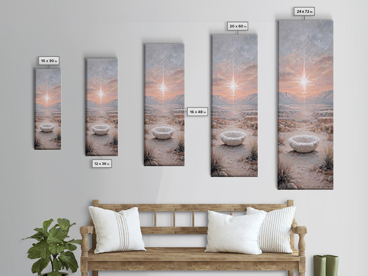 Desert Star Wonder | Framed Canvas Print | Tall Narrow Wall Art | Christian Art | Christmas Art | Christian Art Canvas | Christian Painting