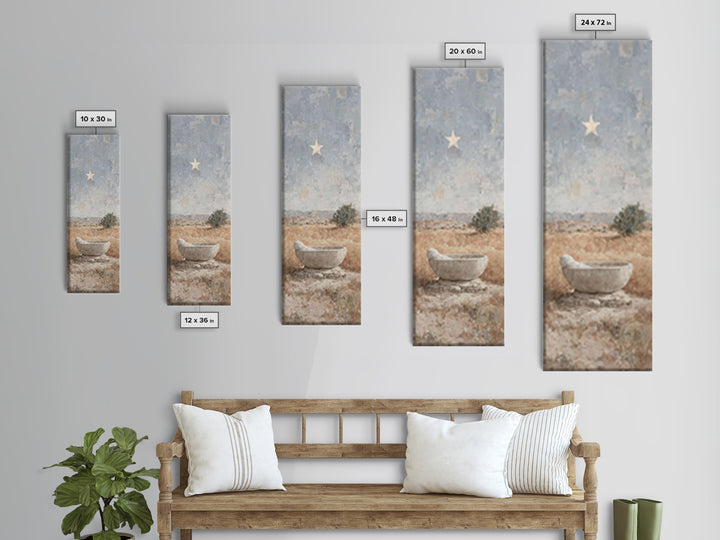 Guiding Star Basin | Framed Canvas Print | Tall Skinny Art Print | Christian Wall Art | Christian Art | Christmas Art | Jesus Painting | Ch