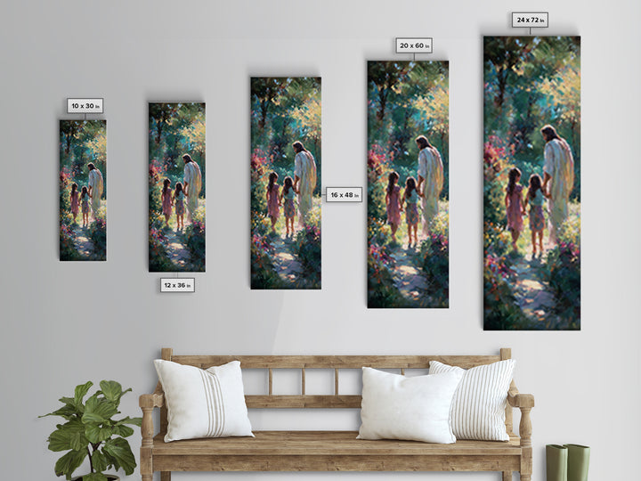 Pathway Of Hope, Framed Canvas Print, Tall Narrow Wall Art, Jesus Painting, Christian Art, Christian Art Canvas, Christian Wall Art