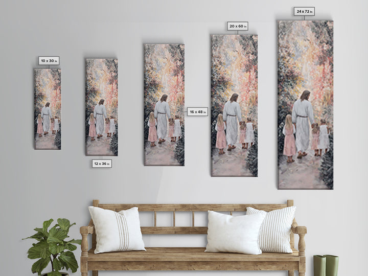 In His Garden – Framed Canvas Print – Narrow Art – Christian Painting – Jesus Art Print – Christian Art Canvas – Christian Wall Art