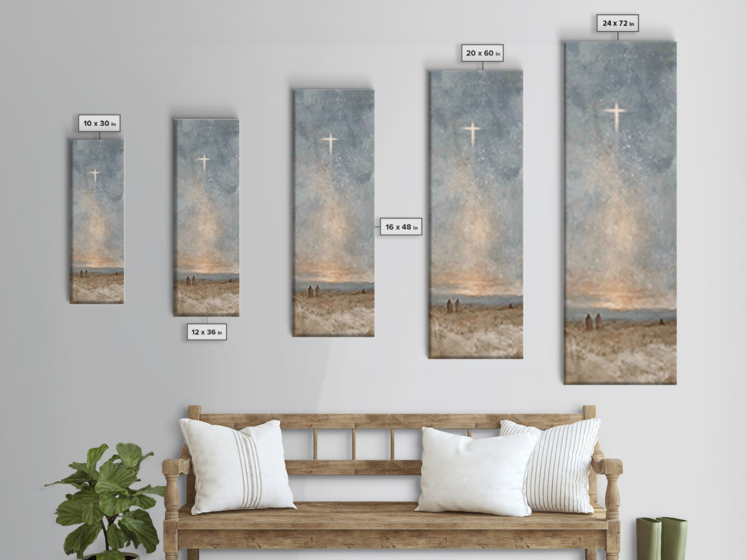 Sacred Dawn Star | Framed Canvas Print | Narrow Art | Christian Art Gift | Christmas Art Prints | Jesus Canvas Art