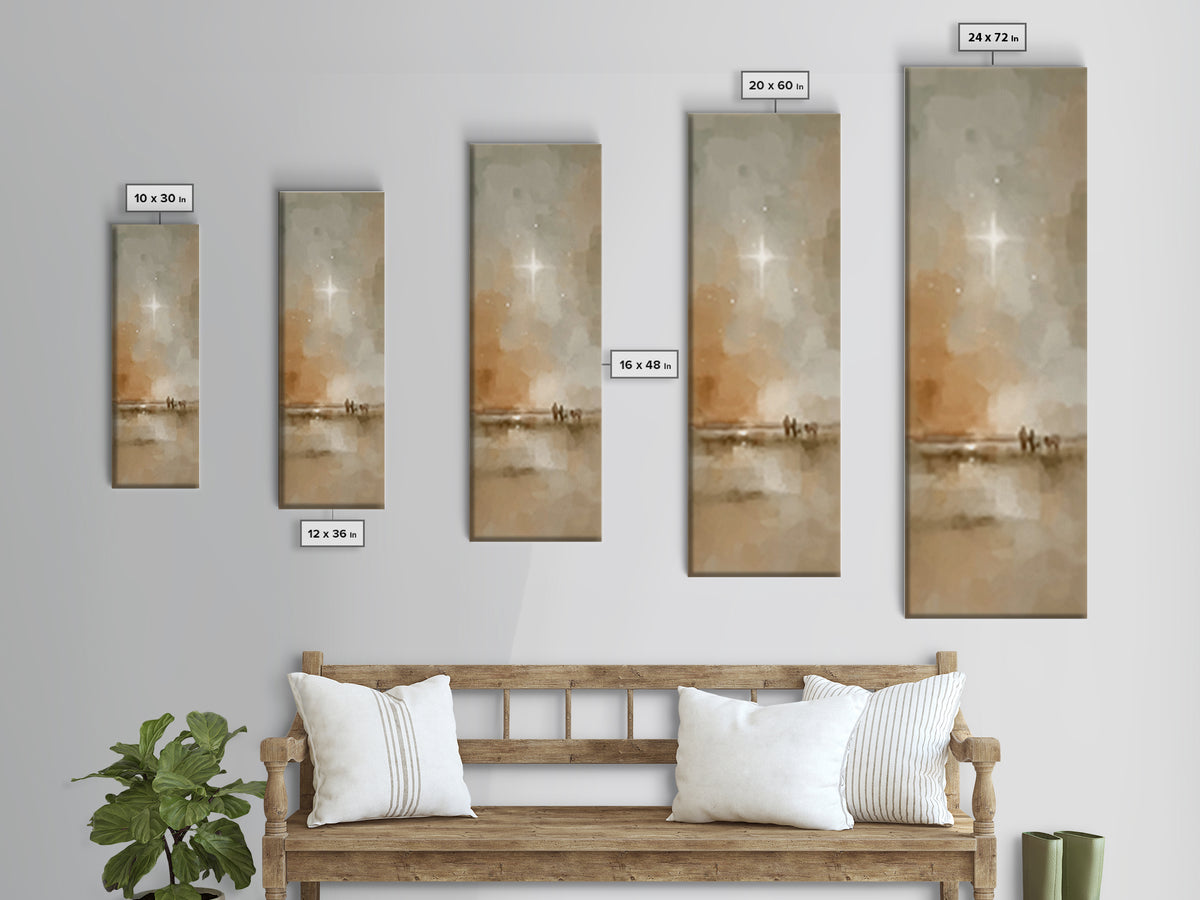 Silent Hills Star – Framed Canvas Print – Tall Narrow Wall Art – Christian Christmas Art – Jesus Art Print – Christian Decor