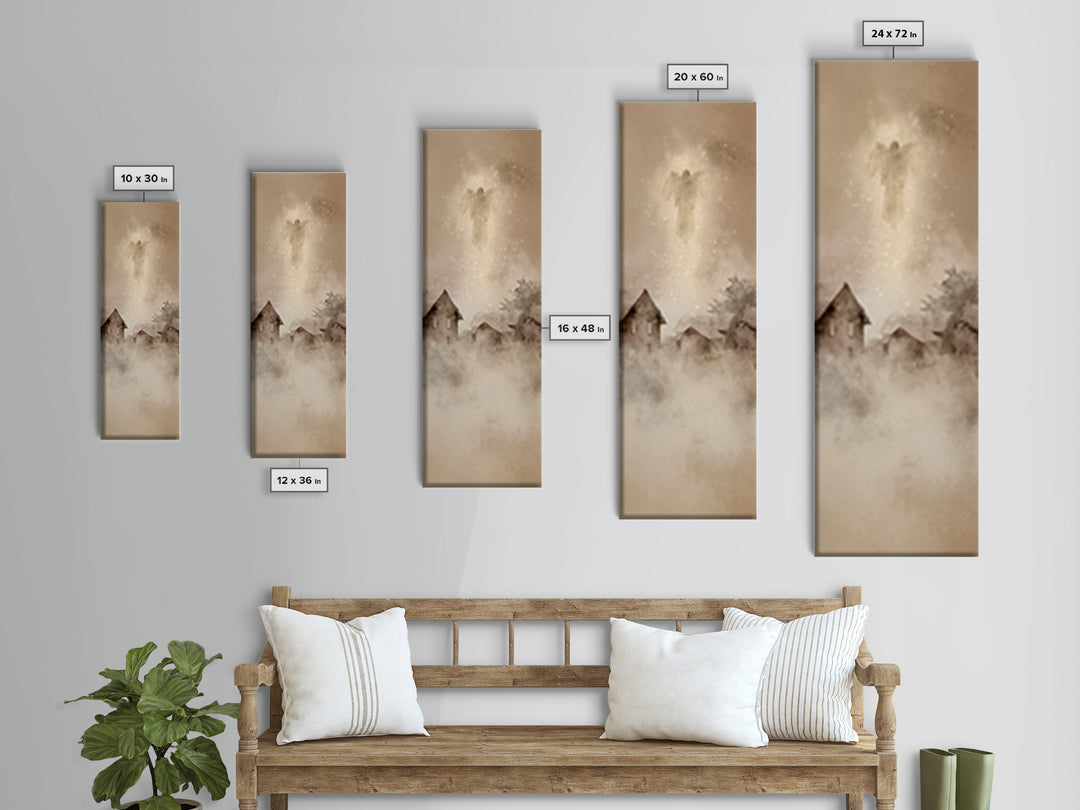 Holy Watcher – Framed Canvas Print – Christian Christmas Art – Christmas Wall Art – Narrow Art – Christian Art Canvas – Moody Christmas Art