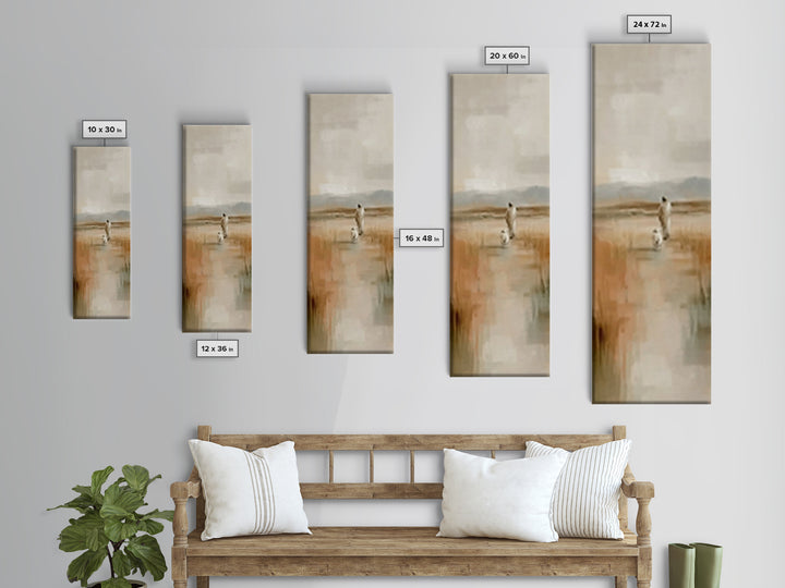 Quiet Shepherd Road | Framed Canvas Print | Tall Skinny Art Print | Christian Art | Jesus Canvas Art | Christian Paintings | Christian Deco