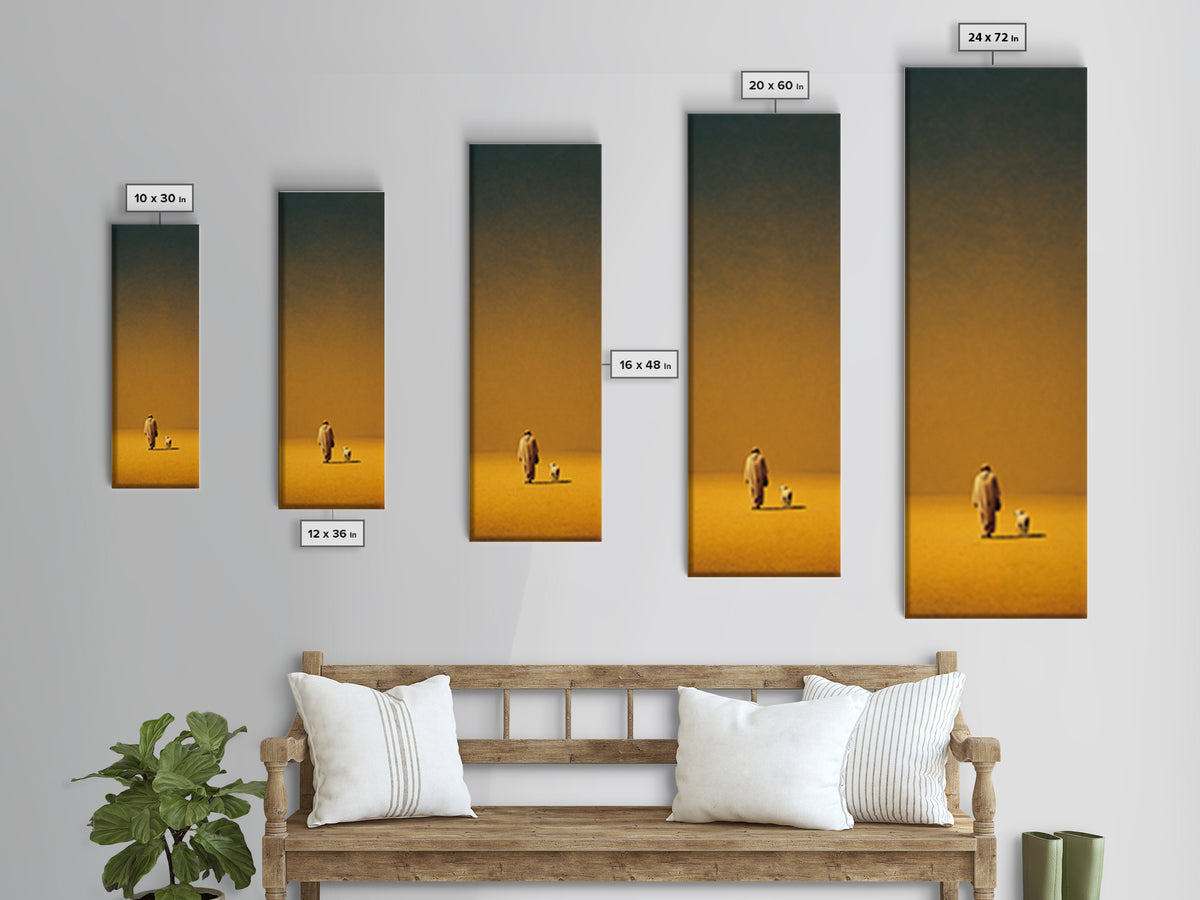 Golden Shepherd Path | Framed Canvas Print | Narrow Art | Christian Art Work | Jesus Painting | Christian Wall Art | Subtle Christian Art