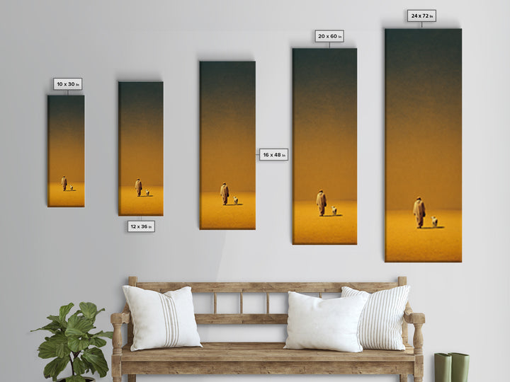 Golden Shepherd Path | Framed Canvas Print | Narrow Art | Christian Art Work | Jesus Painting | Christian Wall Art | Subtle Christian Art