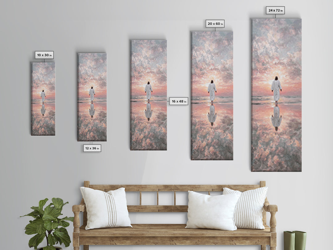 Sea Of Promise – Framed Canvas Print – Skinny Art – Jesus Canvas Art – Christian Painting – Christian Wall Art – Minimalist Christian Art